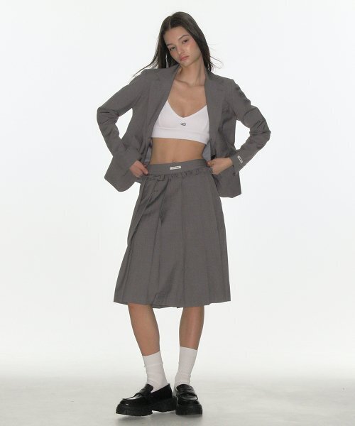 セール】Frill pleated midi skirt_gray（スカート）｜CRANK（クランク