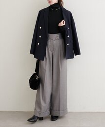 natural couture | フロントターンバックタックパンツ(スラックス)