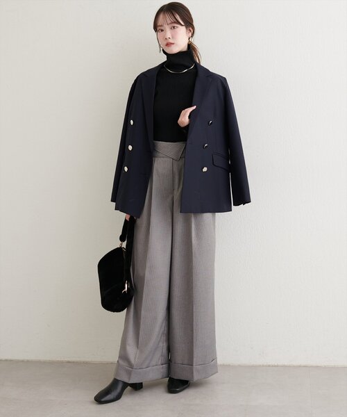 フロントターンバックタックパンツ（スラックス）｜natural couture