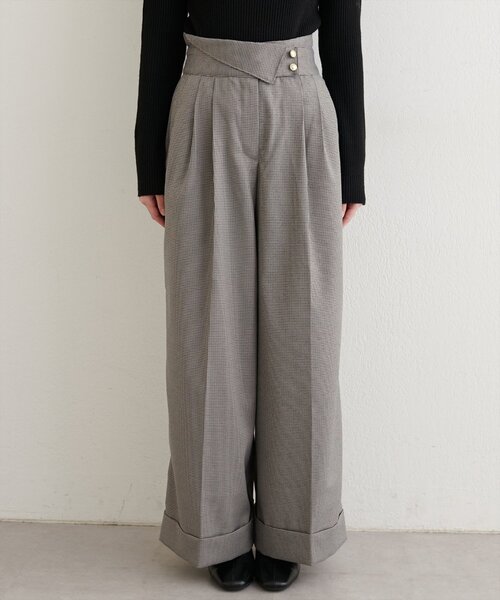 natural couture（ナチュラルクチュール）の「フロントターンバックタックパンツ（スラックス・レディース・チャコールグレー/その他1/その他2・SMALL/MEDIUM）」の10枚目の写真