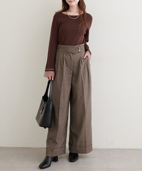 natural couture（ナチュラルクチュール）の「フロントターンバックタックパンツ（スラックス・レディース・チャコールグレー/その他1/その他2・SMALL/MEDIUM）」の21枚目の写真