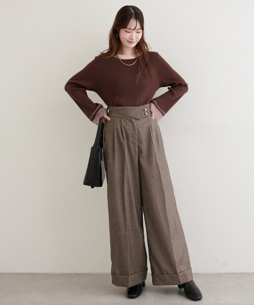 natural couture（ナチュラルクチュール）の「フロントターンバックタックパンツ（スラックス・レディース・チャコールグレー/その他1/その他2・SMALL/MEDIUM）」の22枚目の写真