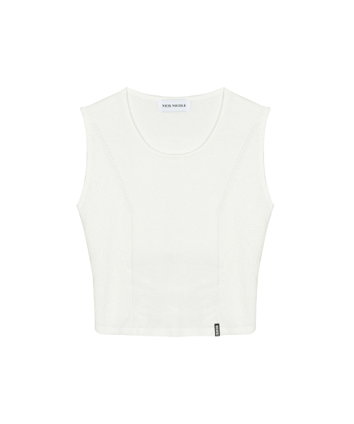 NICK&NICOLE(ニックアンドニコール)の「BACK SLIT STRING KNIT SLEEVELESS_IVORY(Tシャツ/カットソー・レディース・その他・FREE)」の5枚目の写真
