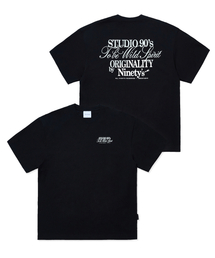 ヴィンテージレタリングTシャツ_ブラック
