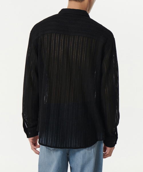 MUSINSA STANDARD（ムシンサスタンダード）の「リラックスドクロシェシャツ[ブラック]（シャツ/ブラウス・メンズ・その他・XX-LARGE/SMALL/MEDIUM/LARGE/X-LARGE）」の3枚目の写真