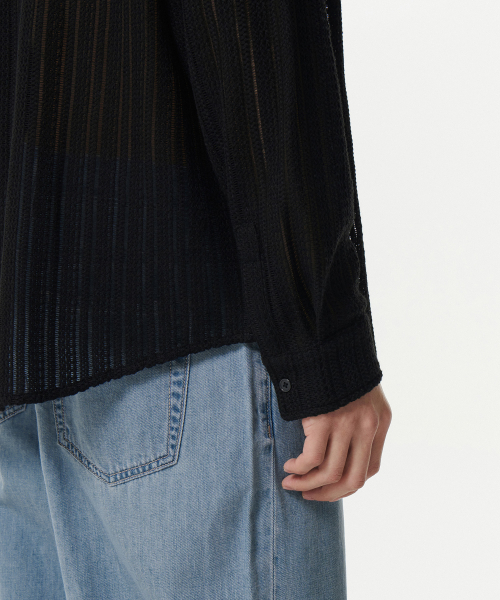 MUSINSA STANDARD（ムシンサスタンダード）の「リラックスドクロシェシャツ[ブラック]（シャツ/ブラウス・メンズ・その他・XX-LARGE/SMALL/MEDIUM/LARGE/X-LARGE）」の5枚目の写真