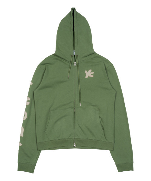 the coldest moment グリーン ジップアップパーカー THE COLDEST MOMENT hooded zip-up パーカー TCM tcdmt hooded zip-up