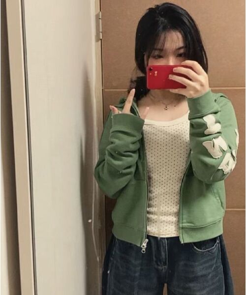 THECOLDESTMOMENT（ザコールデストモーメント）の「TCM tcdmt hooded zip-up (green)（パーカー・レディース・その他・SMALL/MEDIUM/LARGE）」の3枚目の写真