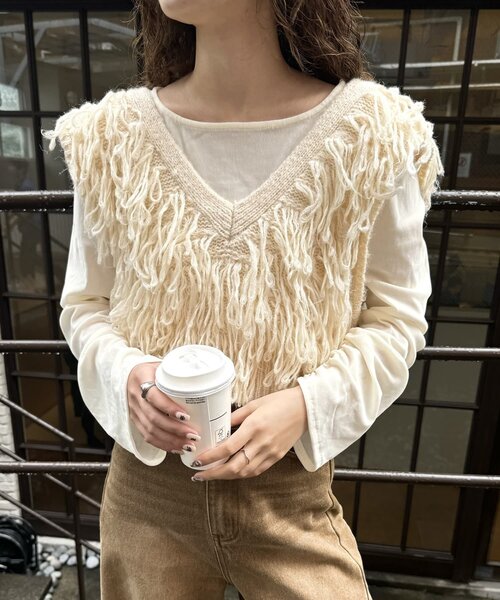 mssさま　専用　トップス合計4枚 mline]シアーベロア ギャザートップス（Tシャツ/カットソー）｜mline