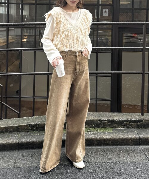 mline（エムライン）の「[mline]シアーベロア ギャザートップス（Tシャツ/カットソー・レディース・アイボリー/ブラック/ボルドー・FREE）」の7枚目の写真