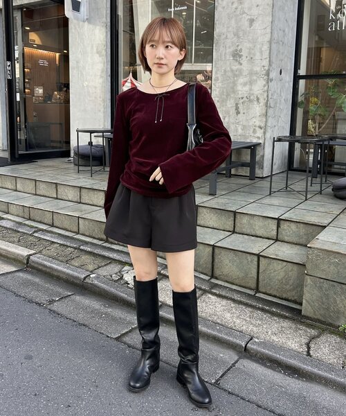 トップス Matt  mline]シアーベロア ギャザートップス（Tシャツ/カットソー）｜mline