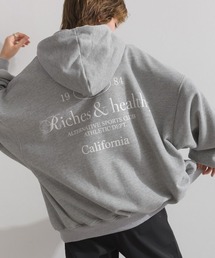 enhaut（アンオート）の「裏起毛 ブラスト加工 フロントロゴ刺繍 バックロゴ  オーバーサイズ スウェット パーカー（パーカー・レディース）」