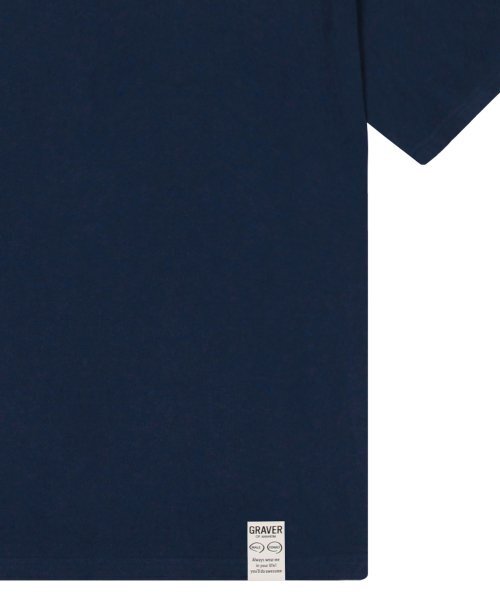 GRAVER（グレーバー）の「[ユニセックス]スモールマルチフラワードローイングスマイル半袖Tシャツ_ネイビー（Tシャツ/カットソー・レディース・ネイビー・SMALL/LARGE/X-LARGE/MEDIUM）」の4枚目の写真