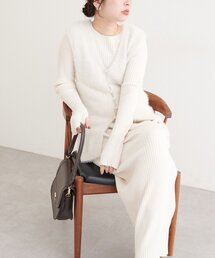 〈osono〉ラメフェザーニットベスト×リブワンピース