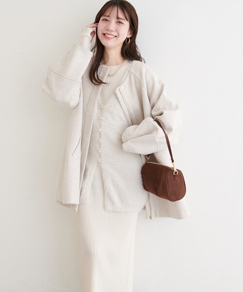 osono〉ラメフェザーニットベスト×リブワンピース（ワンピース