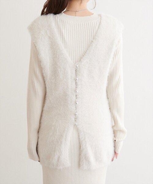 natural couture（ナチュラルクチュール）の「〈osono〉ラメフェザーニットベスト×リブワンピース（ワンピース・レディース・モカ/ブラウン/チャコールグレー/アイボリー・MEDIUM/LARGE）」の14枚目の写真