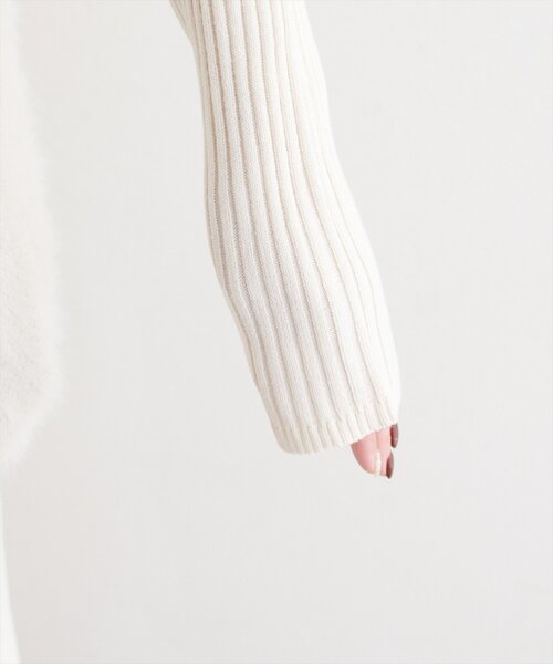 natural couture（ナチュラルクチュール）の「〈osono〉ラメフェザーニットベスト×リブワンピース（ワンピース・レディース・モカ/ブラウン/チャコールグレー/アイボリー・MEDIUM/LARGE）」の18枚目の写真