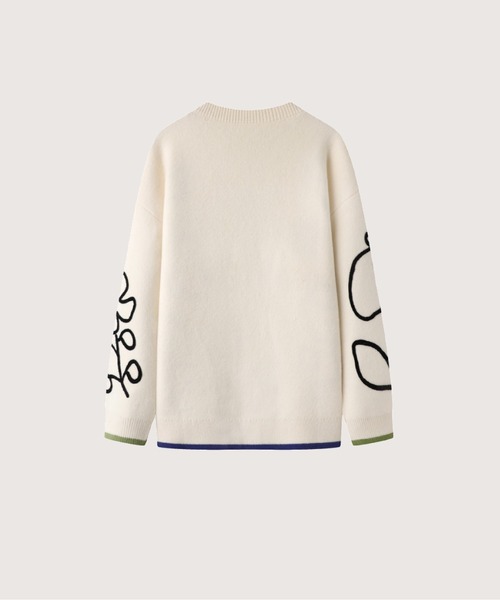 LA POMME jours(ラポミ・ジュール)の「Cheerful Pattern Sweater(ニット/セーター・レディース・アイボリー・FREE)」の2枚目の写真