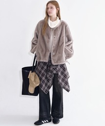 Fano Studios（ファノ ストゥディオズ）の「ラウンドネック ランタンスリーブ フェイクファージャケット FD25W168【Fano Studios】【2025AW】（その他アウター・メンズ）」