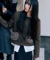 PLACE STUDIO(�v���C�X�X�^�W�I)�̃~�j�}���`�F�b�N�z�F�|�C���g�Z�~�N���b�v���X�g�I�[�o�[�T�C�Y�R�[�g�W���P�b�g_2COLOR(MA-1)