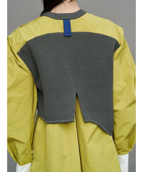 UN3D.（アンスリード）の「CURVE KNIT DOCKING SH / カーブニットドッキングシャツ（シャツ/ブラウス・レディース・ブラック/カーキ/イエロー・38/36）」の12枚目の写真