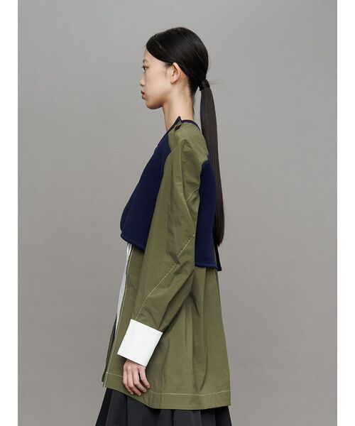 UN3D.（アンスリード）の「CURVE KNIT DOCKING SH / カーブニットドッキングシャツ（シャツ/ブラウス・レディース・ブラック/カーキ/イエロー・38/36）」の20枚目の写真