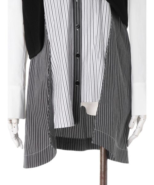 UN3D.（アンスリード）の「CURVE KNIT DOCKING SH / カーブニットドッキングシャツ（シャツ/ブラウス・レディース・ブラック/カーキ/イエロー・38/36）」の7枚目の写真