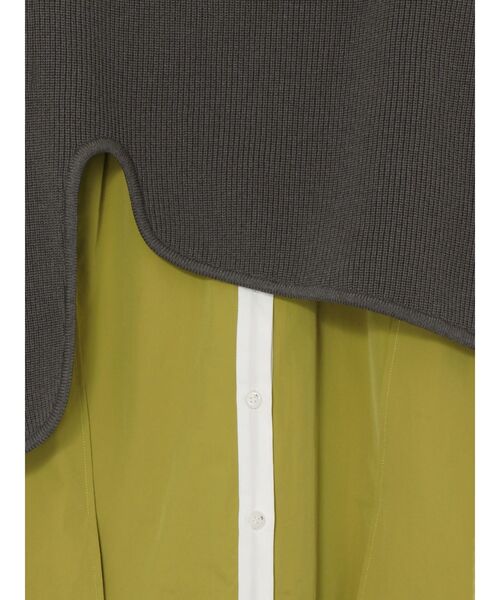 UN3D.（アンスリード）の「CURVE KNIT DOCKING SH / カーブニットドッキングシャツ（シャツ/ブラウス・レディース・ブラック/カーキ/イエロー・38/36）」の8枚目の写真