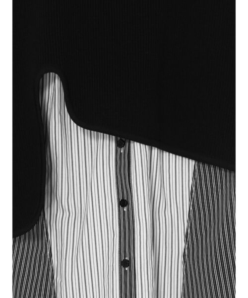 UN3D.（アンスリード）の「CURVE KNIT DOCKING SH / カーブニットドッキングシャツ（シャツ/ブラウス・レディース・ブラック/カーキ/イエロー・38/36）」の10枚目の写真