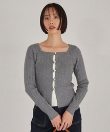 Tシャツ/カットソー（グレー/灰色系・スクエアネック）ファッション