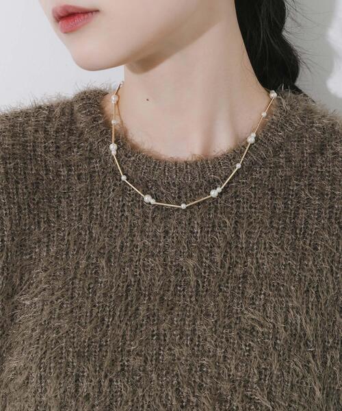 SMELLY（スメリー）の「パールメタルバーネックレス（ネックレス・レディース・ゴールド系その他・-）」の2枚目の写真