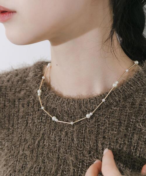 SMELLY（スメリー）の「パールメタルバーネックレス（ネックレス・レディース・ゴールド系その他・-）」の4枚目の写真