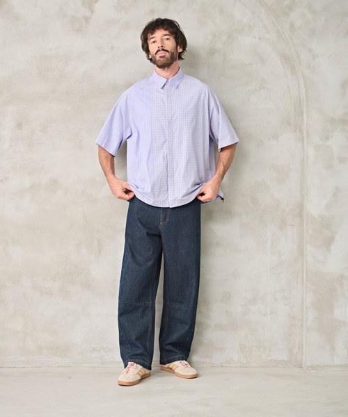 Kelen（ケレン）の「「KELEN MENS / ケレン メンズ」CRAZY SHIRT（シャツ/ブラウス・メンズ・ライトベージュ/パープル・40/38）」の5枚目の写真
