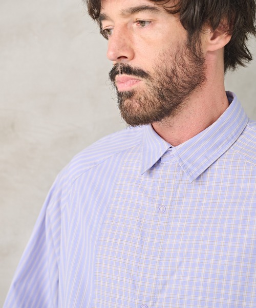 Kelen（ケレン）の「「KELEN MENS / ケレン メンズ」CRAZY SHIRT（シャツ/ブラウス・メンズ・ライトベージュ/パープル・40/38）」の9枚目の写真