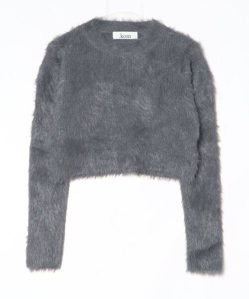.KOM(ドットコム)の「A'GEM/9 × .kom 『.KOMZ/ドットケーオーエムゼット』Y2K Feather-Texture Crop Knit/ Y2K フェザーテクスチャークロップニット(ニット/セーター・レディース・グレー/ブラック/ホワイト/ブラウン・FREE)」の13枚目の写真