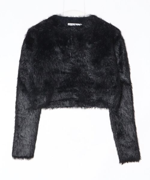 .KOM(ドットコム)の「A'GEM/9 × .kom 『.KOMZ/ドットケーオーエムゼット』Y2K Feather-Texture Crop Knit/ Y2K フェザーテクスチャークロップニット(ニット/セーター・レディース・グレー/ブラック/ホワイト/ブラウン・FREE)」の16枚目の写真