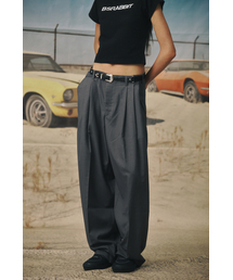 BSRABBIT（ビエスラビット）の「ツーピンタックワイドスラックスグレー（スラックス）」