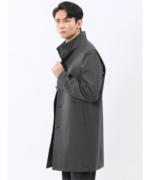 タカキュー（TAKA−Q）/【表地ストレッチ 撥水】タカキュー スタンドカラーコート カルゼグレー セール】【表地ストレッチ 撥水】タカキュー スタンドカラーコート