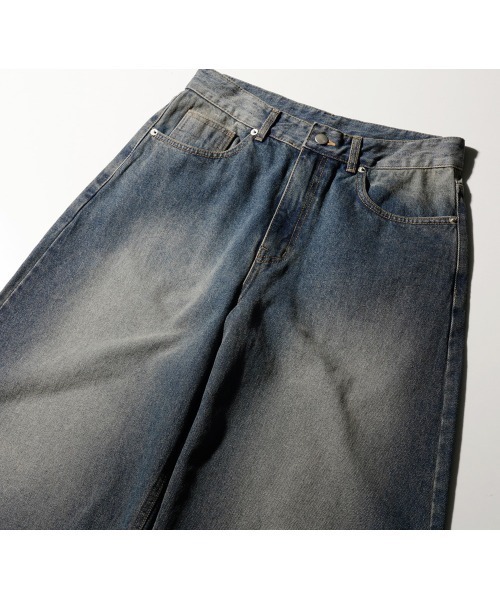 NO NEED(ノーニード)の「【EZKATON】Smudge Ballon wide denim pants/MMLP6919(デニムパンツ・メンズ・ブルー・LL/L/M/S)」の8枚目の写真