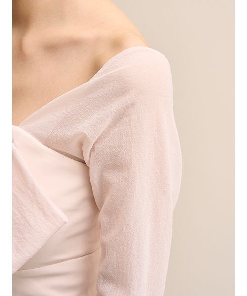 SNIDEL(スナイデル)の「オフショルリボンドレス(ワンピース・レディース・ブラック/グレイッシュベージュ/ピンクベージュ・0/1)」の8枚目の写真