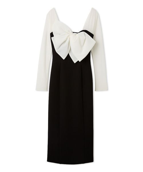 SNIDEL(スナイデル)の「オフショルリボンドレス(ワンピース・レディース・ブラック/グレイッシュベージュ/ピンクベージュ・0/1)」の14枚目の写真