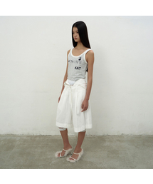 KAT PRINT SLIM TANK TOP (WHITE)