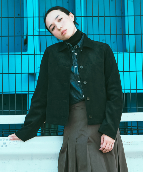UNIFORM BRIDGE(ユニフォームブリッジ)の「faux suede jacket(womens) black(ライダースジャケット・メンズ・その他・SMALL/MEDIUM)」の2枚目の写真