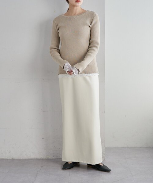 SHENERY（シーナリー）の「レザーマキシスカート（スカート・レディース・オフホワイト/キャメル/ブラック・36/38）」の9枚目の写真