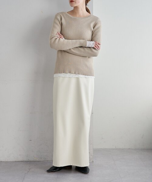 SHENERY（シーナリー）の「レザーマキシスカート（スカート・レディース・オフホワイト/キャメル/ブラック・36/38）」の8枚目の写真