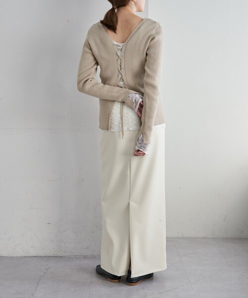 SHENERY（シーナリー）の「レザーマキシスカート（スカート・レディース・オフホワイト/キャメル/ブラック・36/38）」の6枚目の写真