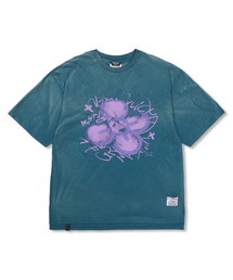 STIGMA（スティグマ）の「Crayon Flower Vintage-Like Washed Oversized Short Sleeves T-Shirts Blue（Tシャツ/カットソー）」