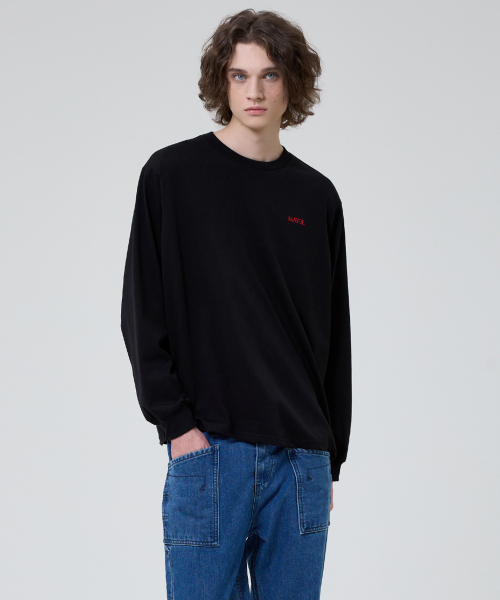 MAYOL（マイヨール）の「ロゴベーシックロングスリーブTシャツ_ブラック（Tシャツ/カットソー・メンズ・ブラック・MEDIUM/LARGE/X-LARGE）」の2枚目の写真