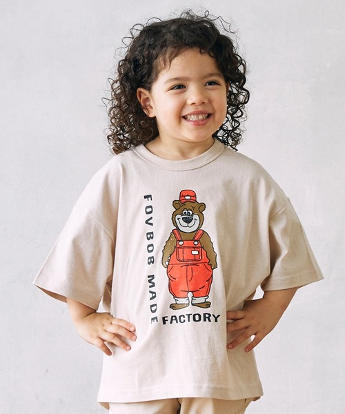 FOV(フォブ)の「フォブ F/B BEAR Tシャツ(Tシャツ/カットソー・キッズ・チャコールグレー/ホワイト/ベージュ系その他・100cm/110cm/120cm/130cm/90cm)」の3枚目の写真