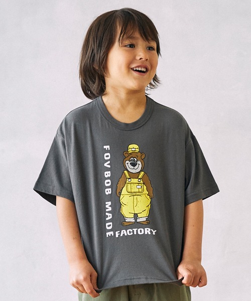FOV(フォブ)の「フォブ F/B BEAR Tシャツ(Tシャツ/カットソー・キッズ・チャコールグレー/ホワイト/ベージュ系その他・100cm/110cm/120cm/130cm/90cm)」の2枚目の写真